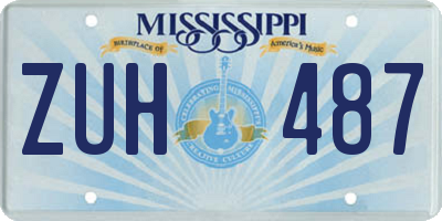 MS license plate ZUH487