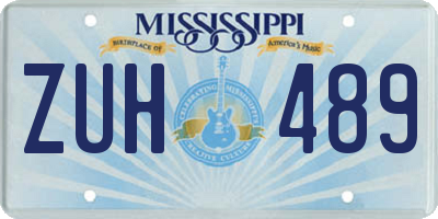 MS license plate ZUH489