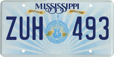 MS license plate ZUH493