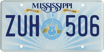 MS license plate ZUH506
