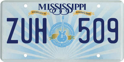 MS license plate ZUH509