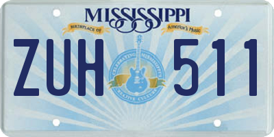 MS license plate ZUH511