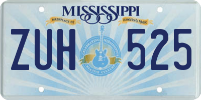 MS license plate ZUH525