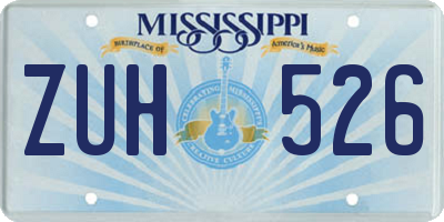 MS license plate ZUH526