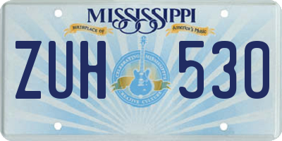 MS license plate ZUH530