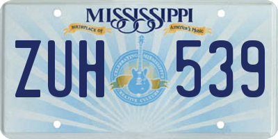 MS license plate ZUH539