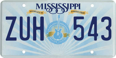 MS license plate ZUH543