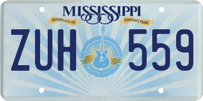 MS license plate ZUH559