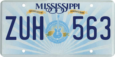 MS license plate ZUH563
