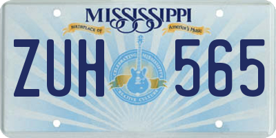 MS license plate ZUH565