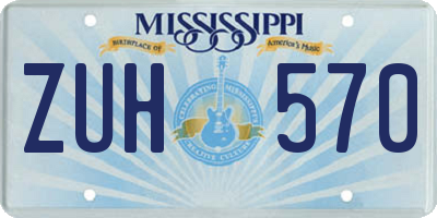 MS license plate ZUH570