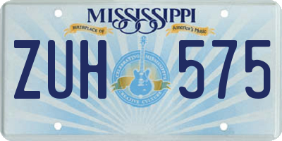 MS license plate ZUH575