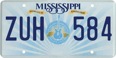 MS license plate ZUH584