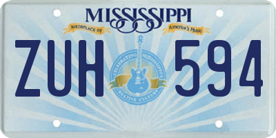MS license plate ZUH594