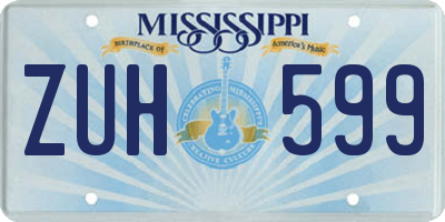 MS license plate ZUH599