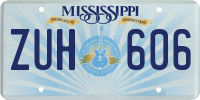 MS license plate ZUH606