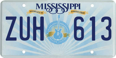 MS license plate ZUH613