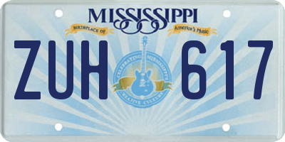 MS license plate ZUH617