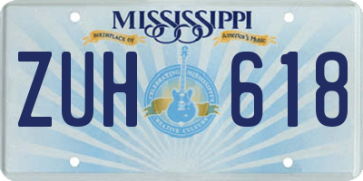 MS license plate ZUH618