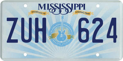 MS license plate ZUH624