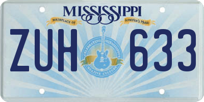 MS license plate ZUH633