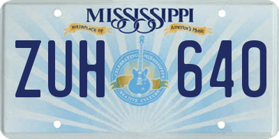 MS license plate ZUH640