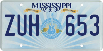 MS license plate ZUH653