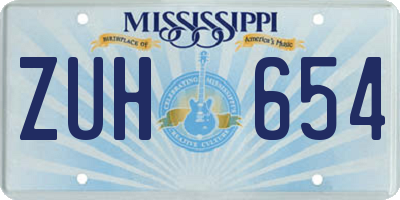MS license plate ZUH654