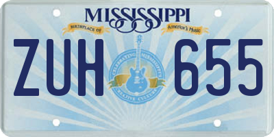 MS license plate ZUH655