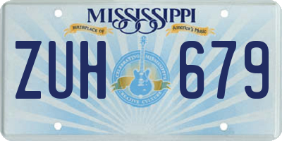 MS license plate ZUH679