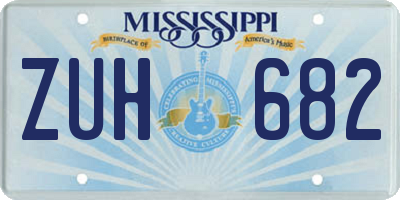 MS license plate ZUH682
