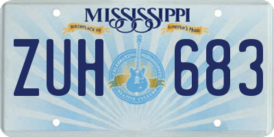 MS license plate ZUH683