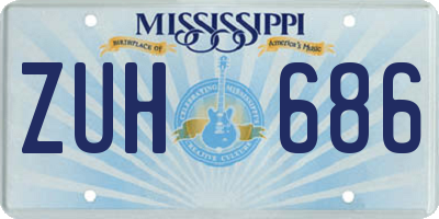 MS license plate ZUH686