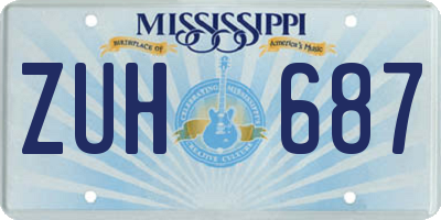 MS license plate ZUH687