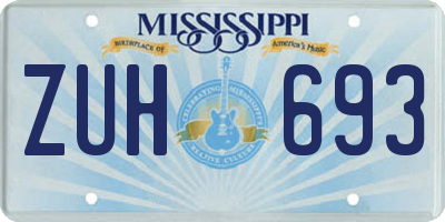 MS license plate ZUH693