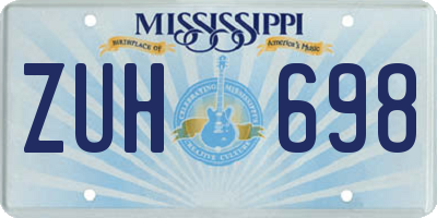 MS license plate ZUH698
