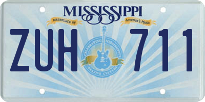 MS license plate ZUH711