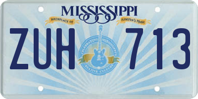 MS license plate ZUH713