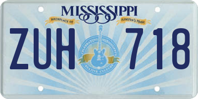 MS license plate ZUH718
