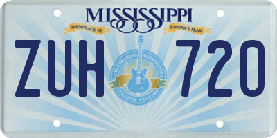 MS license plate ZUH720