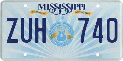 MS license plate ZUH740