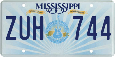 MS license plate ZUH744
