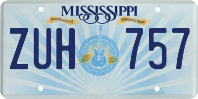 MS license plate ZUH757