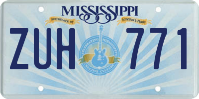 MS license plate ZUH771