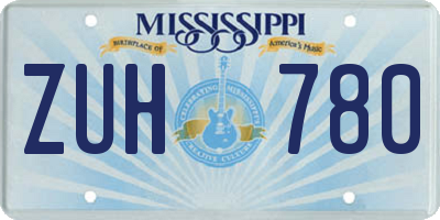 MS license plate ZUH780