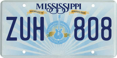 MS license plate ZUH808