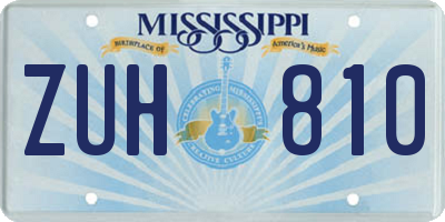 MS license plate ZUH810
