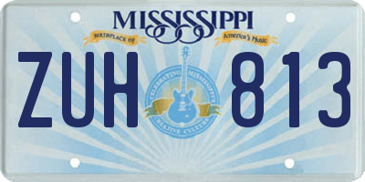 MS license plate ZUH813