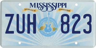 MS license plate ZUH823