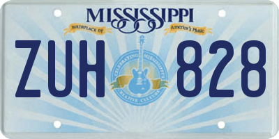 MS license plate ZUH828